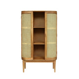 Quarrier Acacia Wood and Cane 3 Shelf Bookcase by Christopher Knight Home