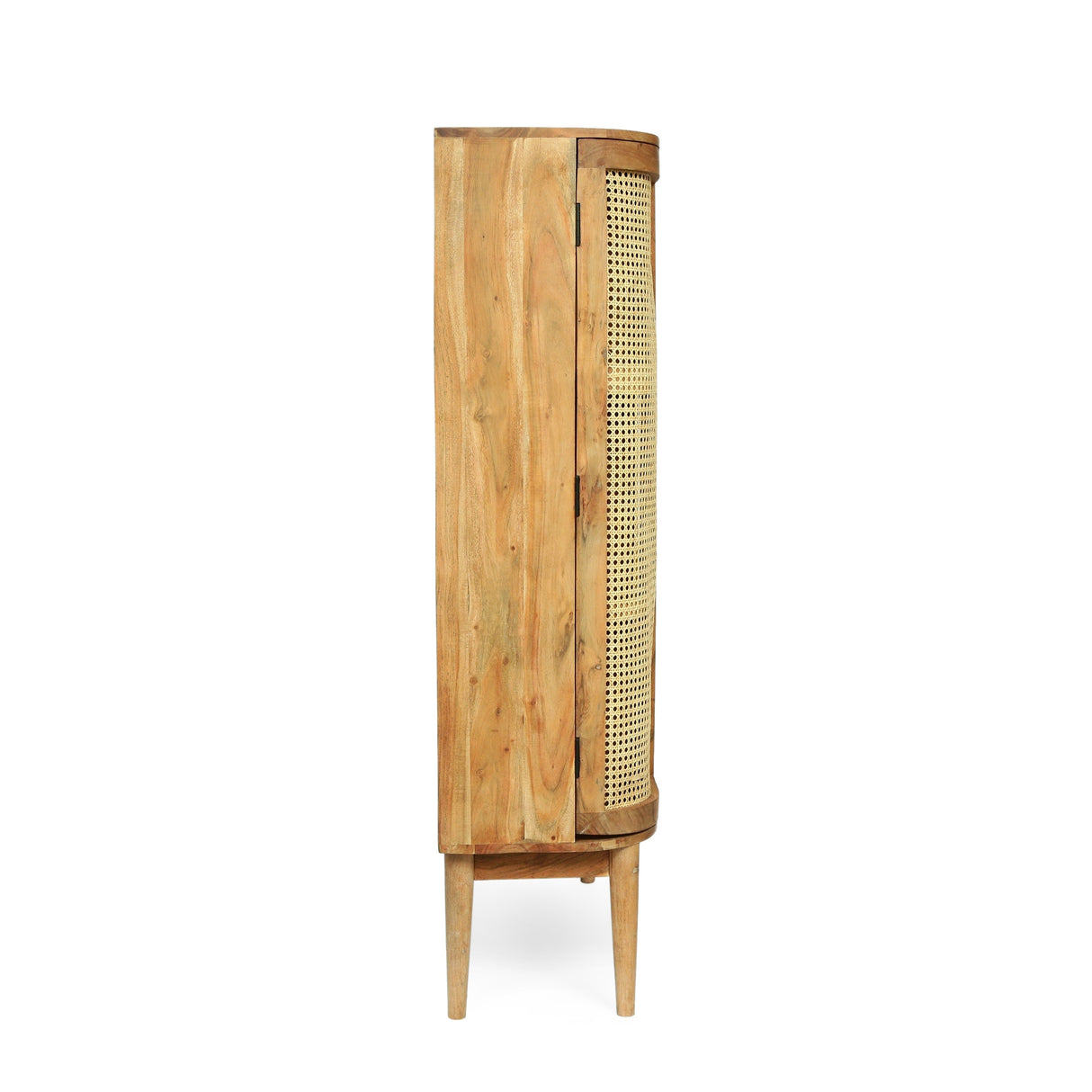 Quarrier Acacia Wood and Cane 3 Shelf Bookcase by Christopher Knight Home