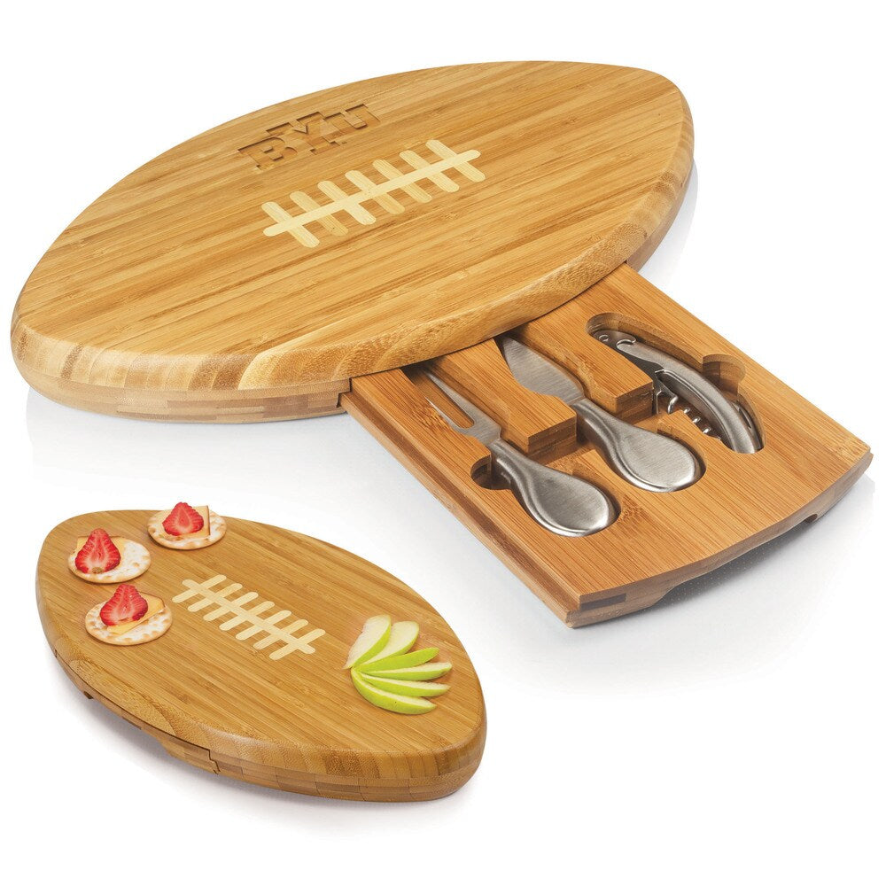 Quarterback Brigham Young University Cougars Natural Wood Engraved Cutting Board
