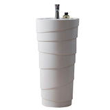 Quebec 17.5 in. Solid Surface Pedestal Sink, Bright White by James Martin Vanities