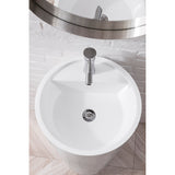 Quebec 17.5 in. Solid Surface Pedestal Sink, Bright White by James Martin Vanities