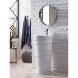 Quebec 17.5 in. Solid Surface Pedestal Sink, Bright White by James Martin Vanities