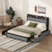 Queen Bed Frame with LED Headboard,4 Storage Drawers and USB Ports