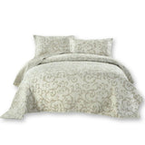 Queen Cottage Floral Freesia Elegant Coverlet Bedspread Set White