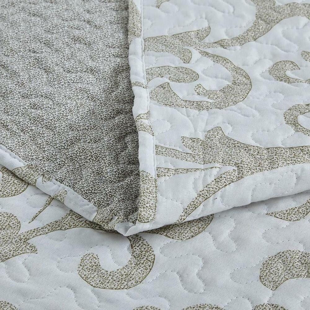 Queen Cottage Floral Freesia Elegant Coverlet Bedspread Set White