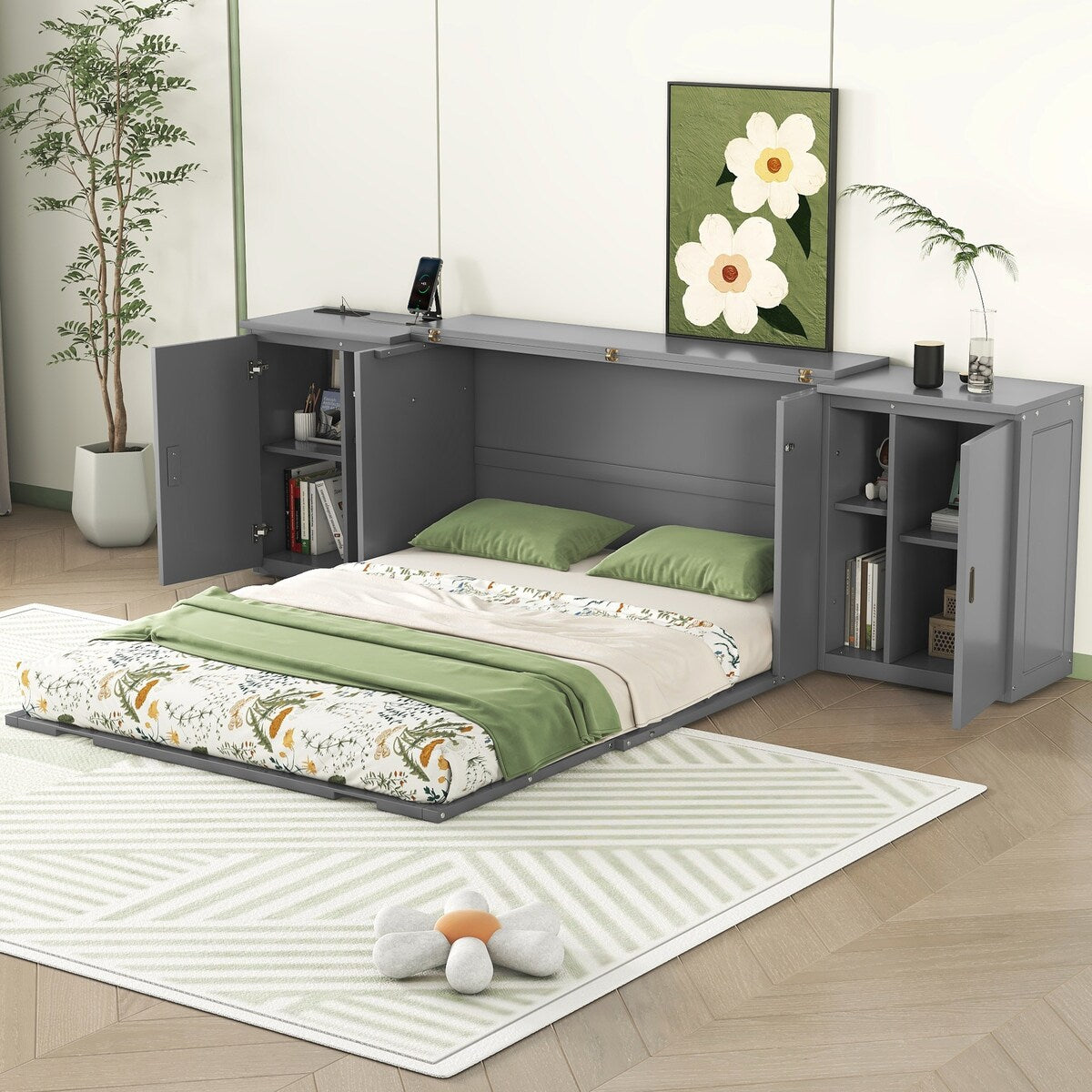 Bed frame that goes to the floor sale