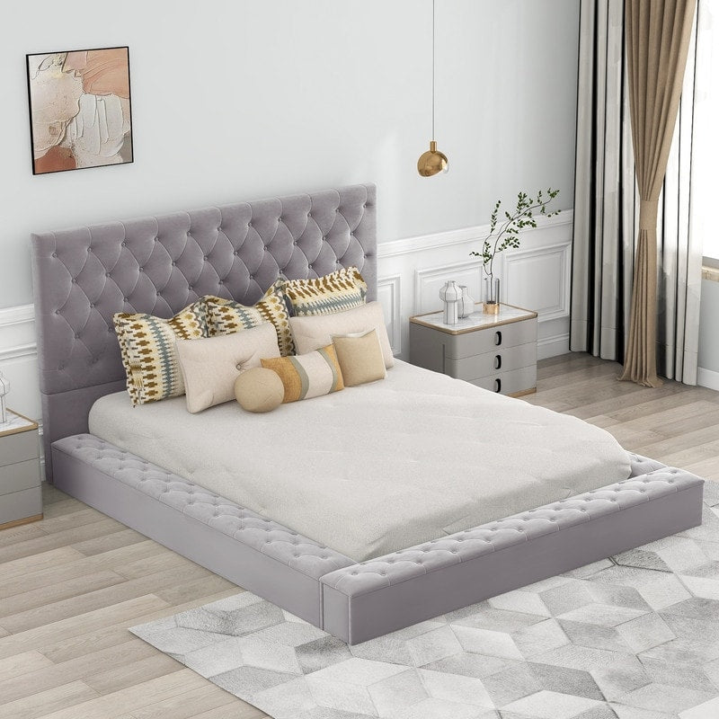 Queen/Full Size Tufted Storage Platform Bed