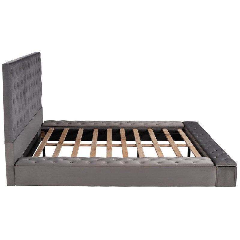 Queen/Full Size Tufted Storage Platform Bed