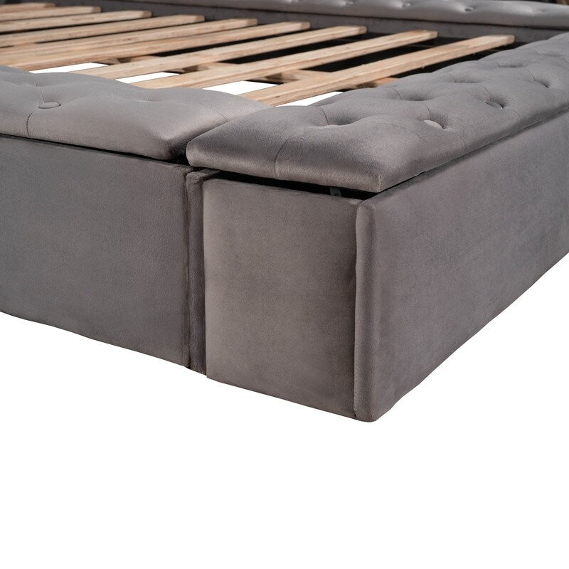 Queen/Full Size Tufted Storage Platform Bed