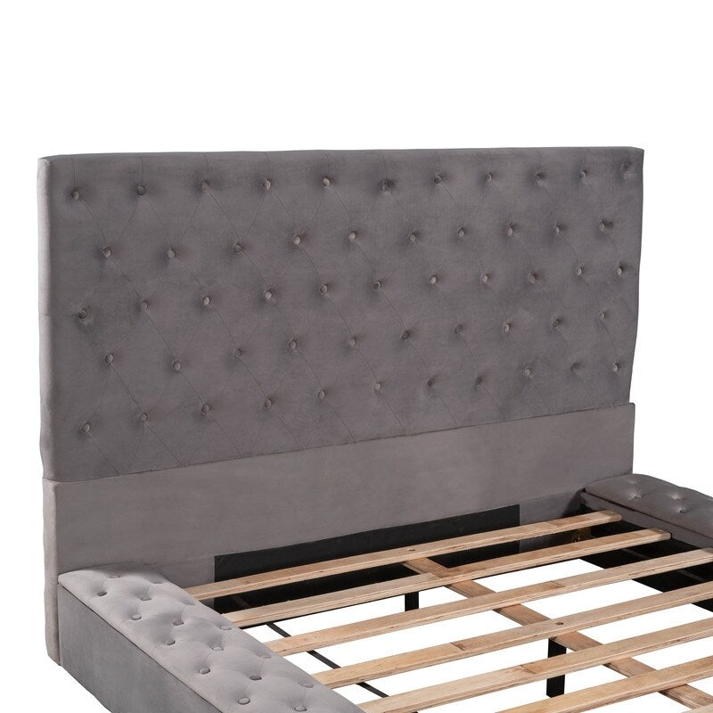 Queen/Full Size Tufted Storage Platform Bed