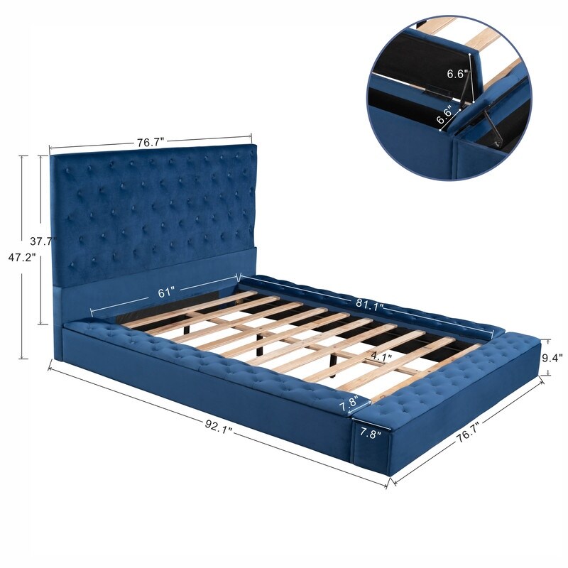 Queen/Full Size Tufted Storage Platform Bed