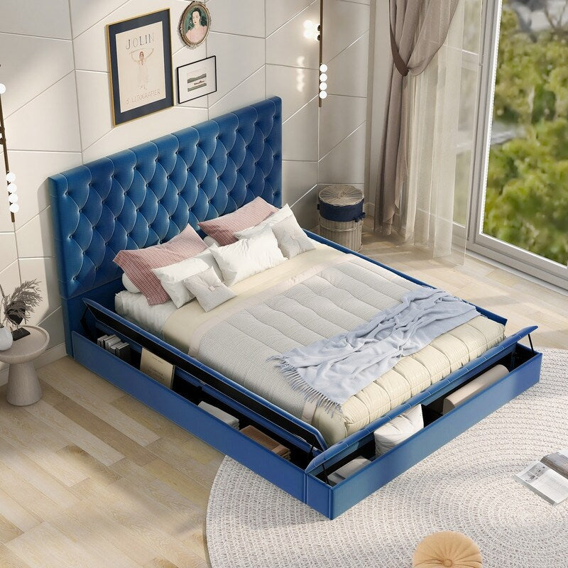 Queen/Full Size Tufted Storage Platform Bed