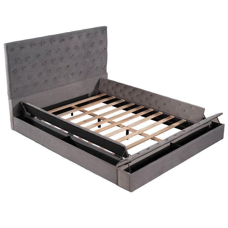 Queen/Full Size Tufted Storage Platform Bed