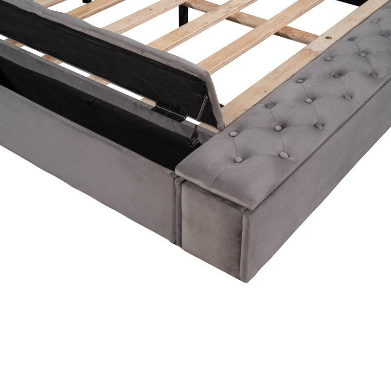 Queen/Full Size Tufted Storage Platform Bed