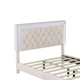 Queen OR Full Size Velvet Upholstered Bed Frame with LED Lights
