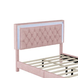 Queen OR Full Size Velvet Upholstered Bed Frame with LED Lights