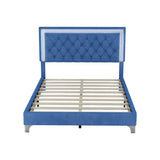 Queen OR Full Size Velvet Upholstered Bed Frame with LED Lights