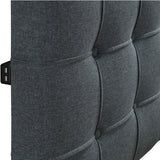 Queen Platform Bed with Button Tufted Headboard and USB Plugin, Gray