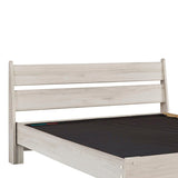 Queen Platform Bed with Grain Texture, Antique White