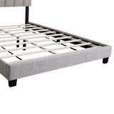 Queen Size Adjustable Upholstered Bed Frame, Vintage Style, Queen Size Bed