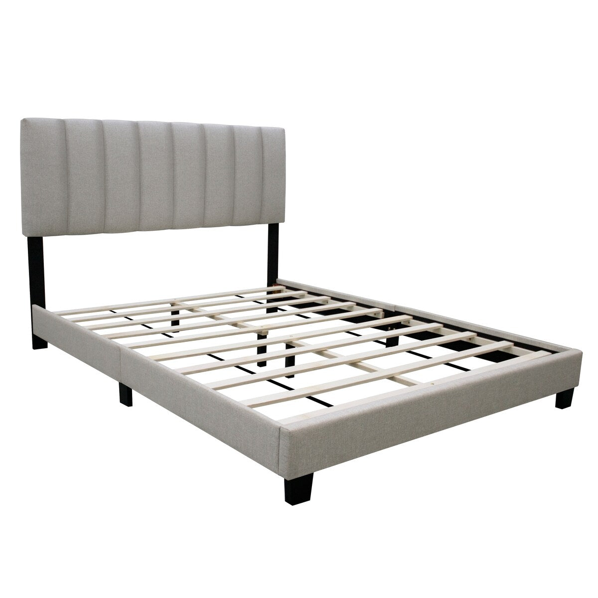 Queen Size Adjustable Upholstered Bed Frame, Vintage Style, Queen Size Bed