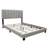 Queen Size Adjustable Upholstered Bed Frame, Vintage Style, Queen Size Bed