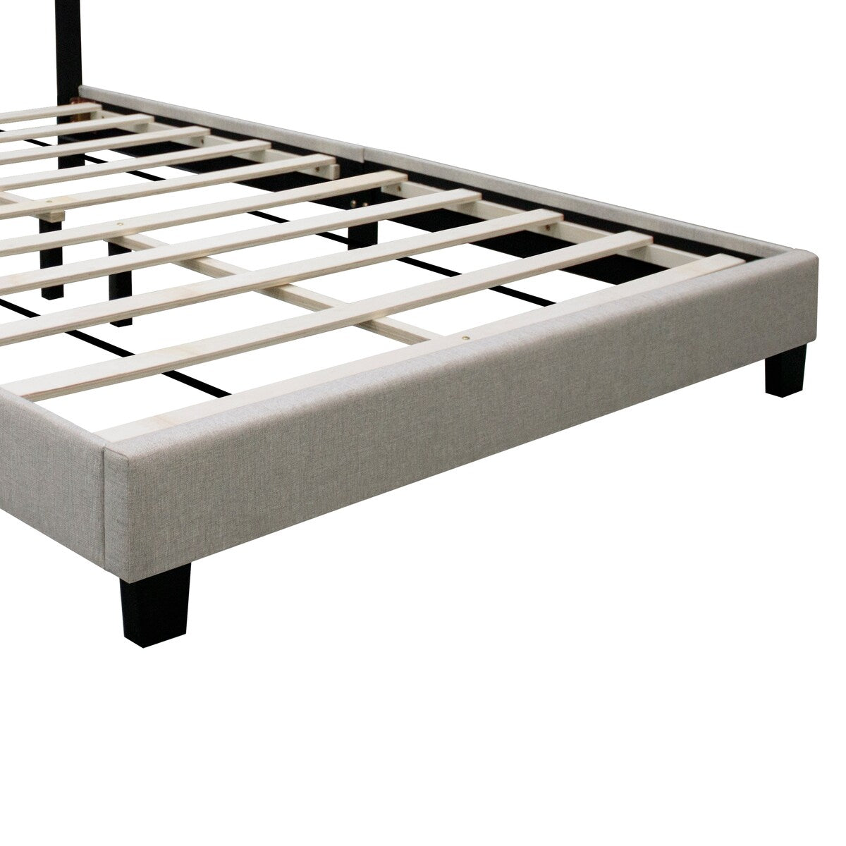Queen Size Adjustable Upholstered Bed Frame, Vintage Style, Queen Size Bed
