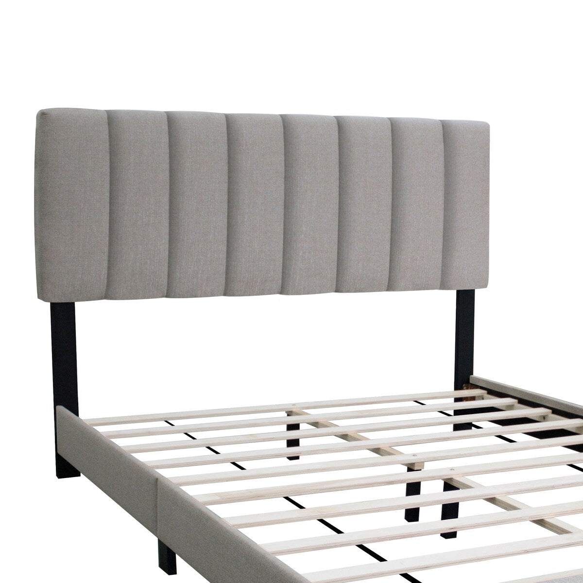 Queen Size Adjustable Upholstered Bed Frame, Vintage Style, Queen Size Bed