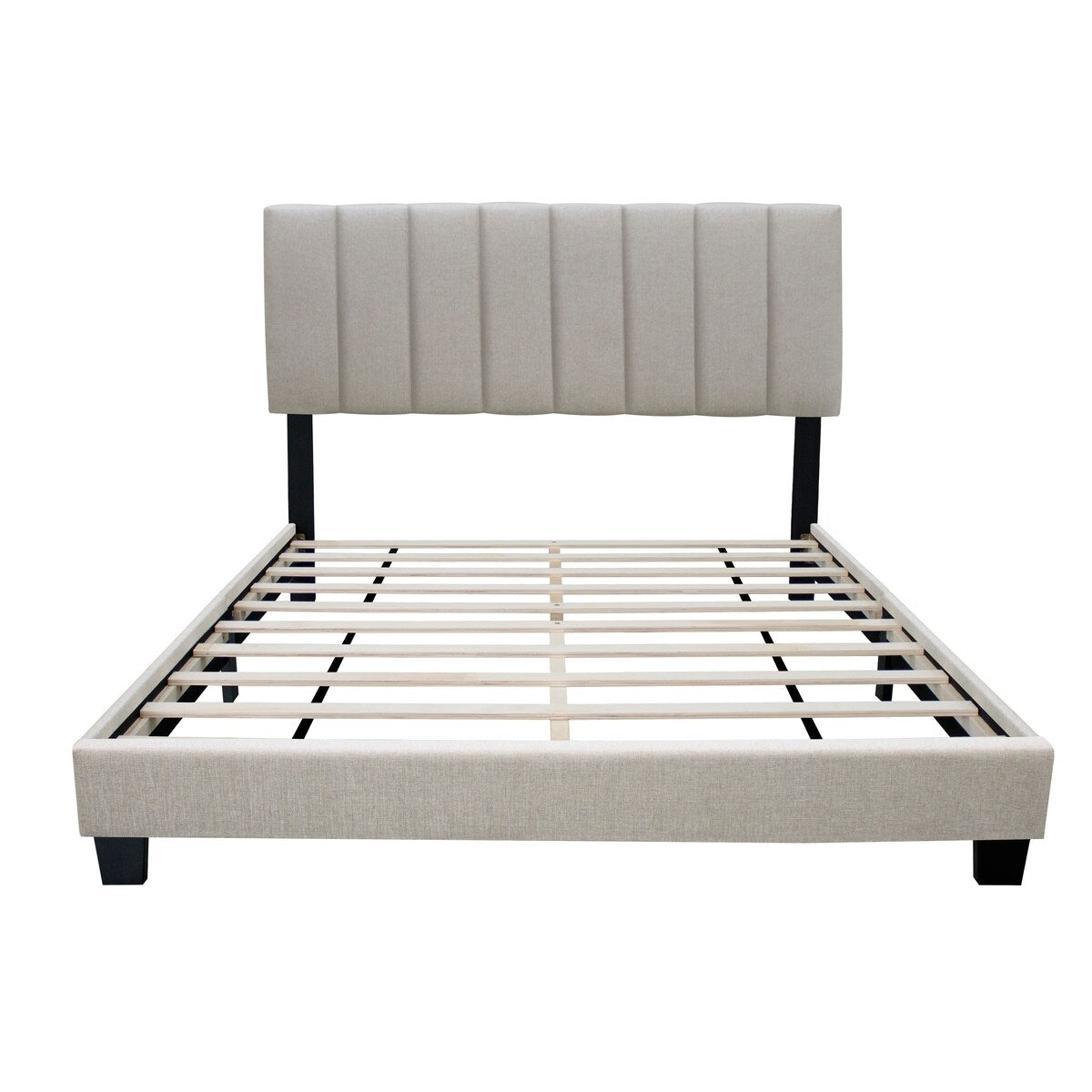Queen Size Adjustable Upholstered Bed Frame, Vintage Style, Queen Size Bed