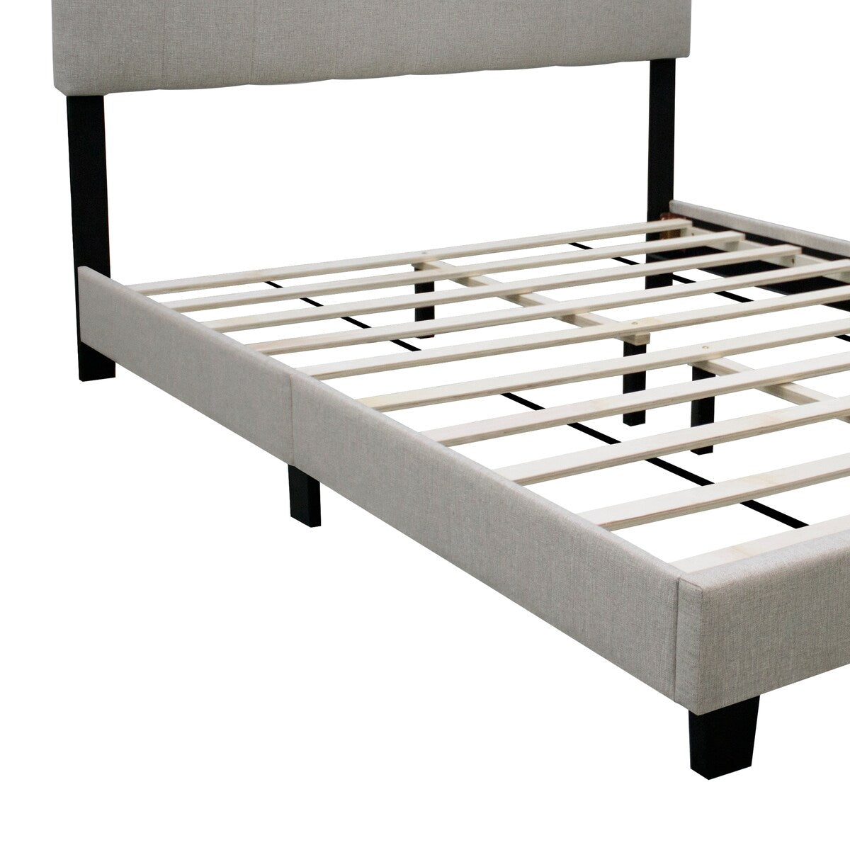 Queen Size Adjustable Upholstered Bed Frame, Vintage Style, Queen Size Bed