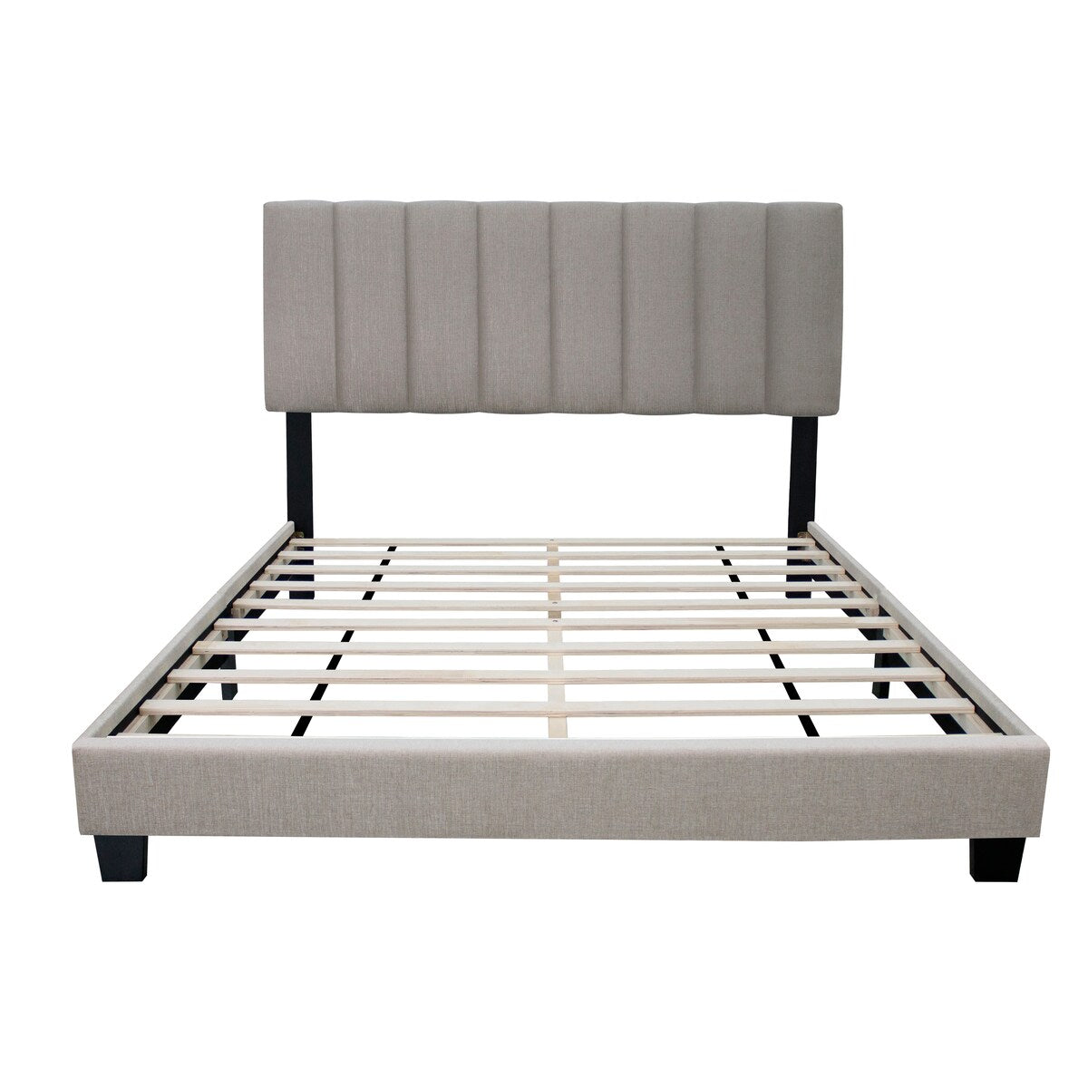 Queen Size Adjustable Upholstered Bed Frame, Vintage Style, Queen Size Bed