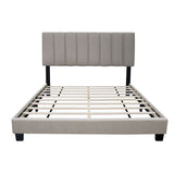 Queen Size Adjustable Upholstered Bed Frame, Vintage Style, Queen Size Bed