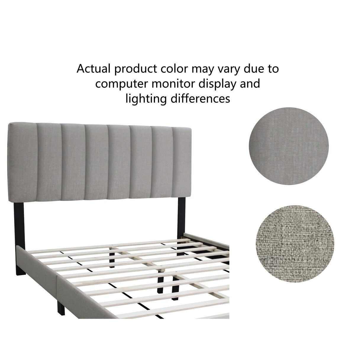 Queen Size Adjustable Upholstered Bed Frame, Vintage Style, Queen Size Bed