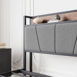 Queen Size Bed with Storage Headboard, Drawers & Charging Station