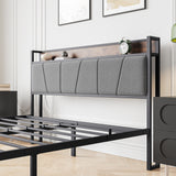 Queen Size Bed with Storage Headboard, Drawers & Charging Station