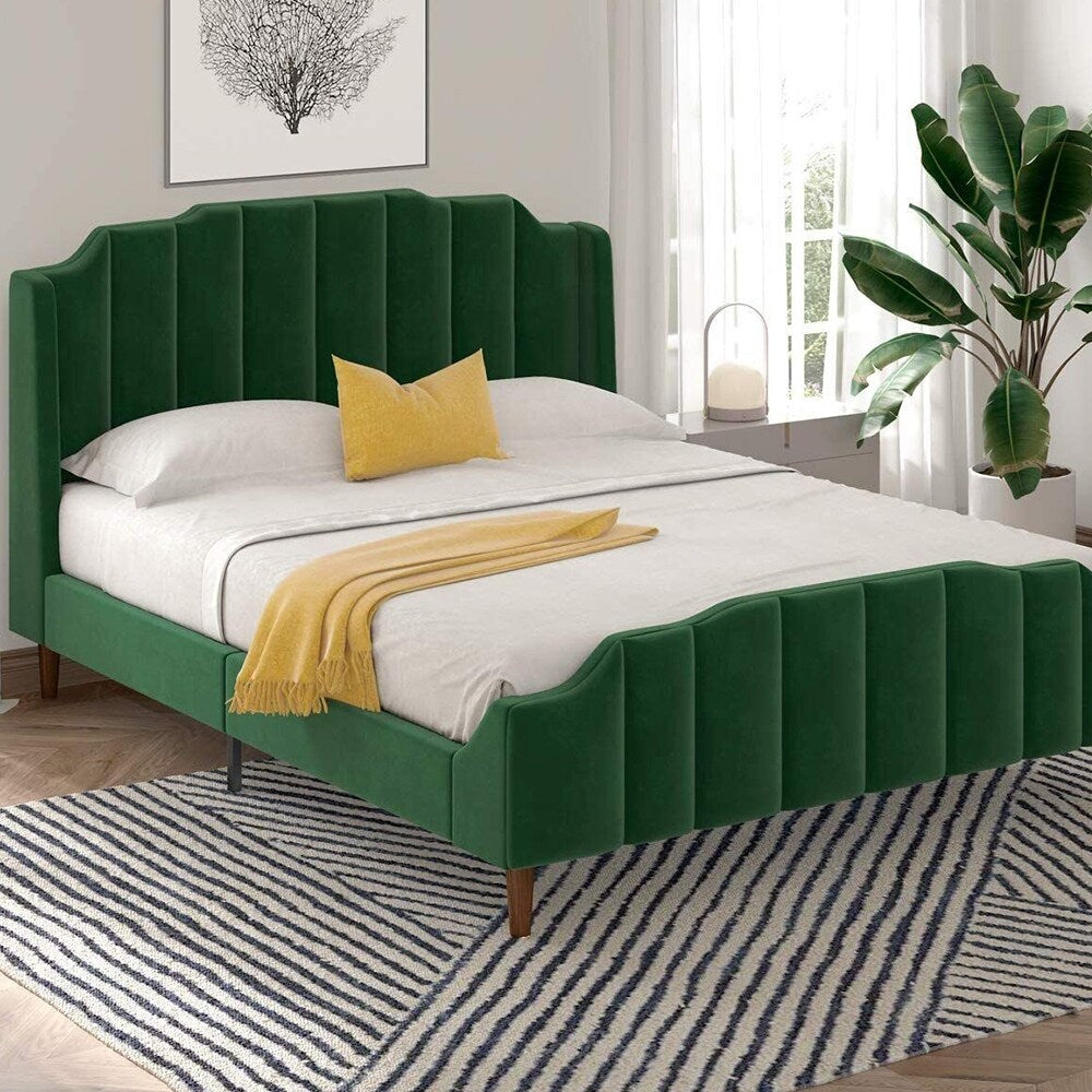 Curved wingback headboard sales