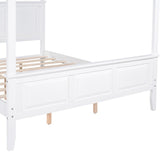 Queen Size Canopy Platform Bed with Headboard and Footboard