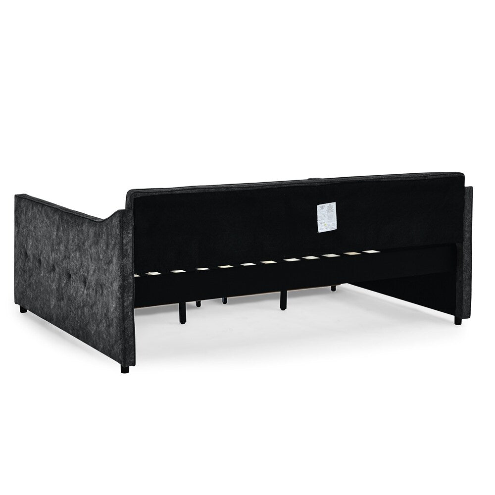 Queen Size Daybed with Drawers Upholstered Tufted Sofa Bed