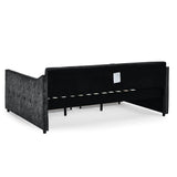 Queen Size Daybed with Drawers Upholstered Tufted Sofa Bed