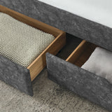 Queen Size Daybed with Drawers Upholstered Tufted Sofa Bed