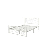 Queen Size Flower Metal Bed Frame with Headboard and Footboard/Mattress Foundation for Storage/Sturdy System