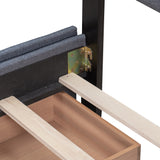 Queen Size Linen Fabric Upholstered Platform Bed with 4 Drawers