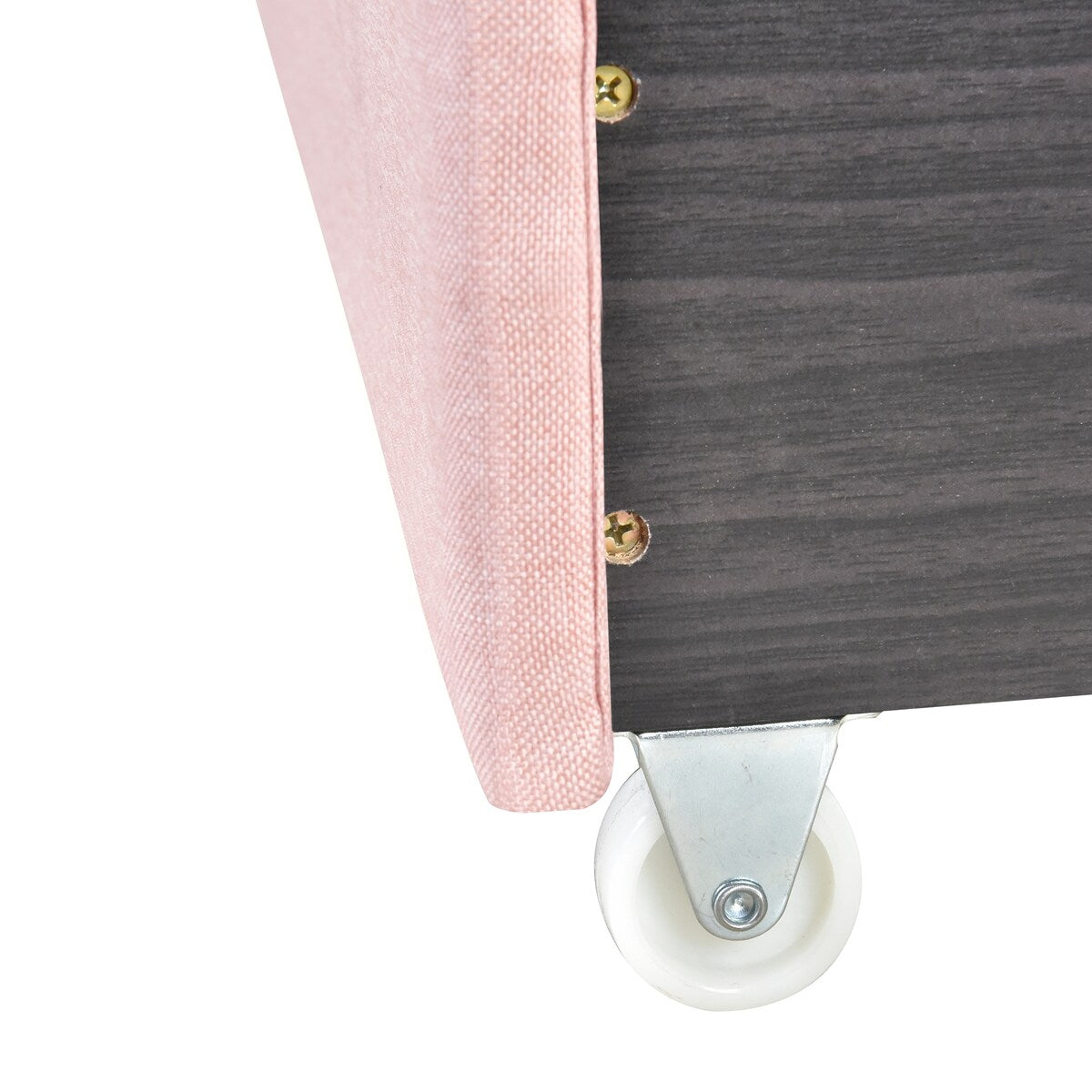 Queen Size Linen Platform Bed Frame with Two Drawers