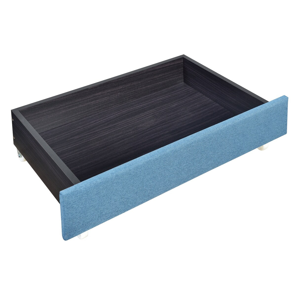 Queen Size Linen Platform Bed Frame with Two Drawers