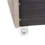 Queen Size Linen Platform Bed Frame with Two Drawers