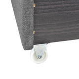Queen Size Linen Platform Bed Frame with Two Drawers