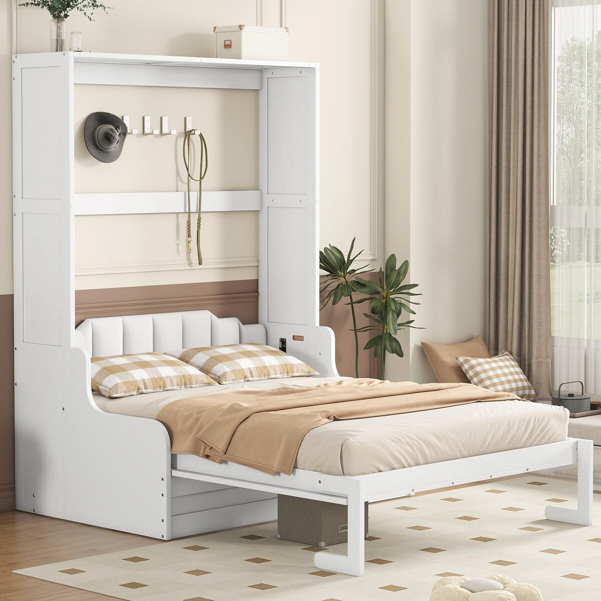 Queen Size Murphy Bed Wall Bed with Cushion