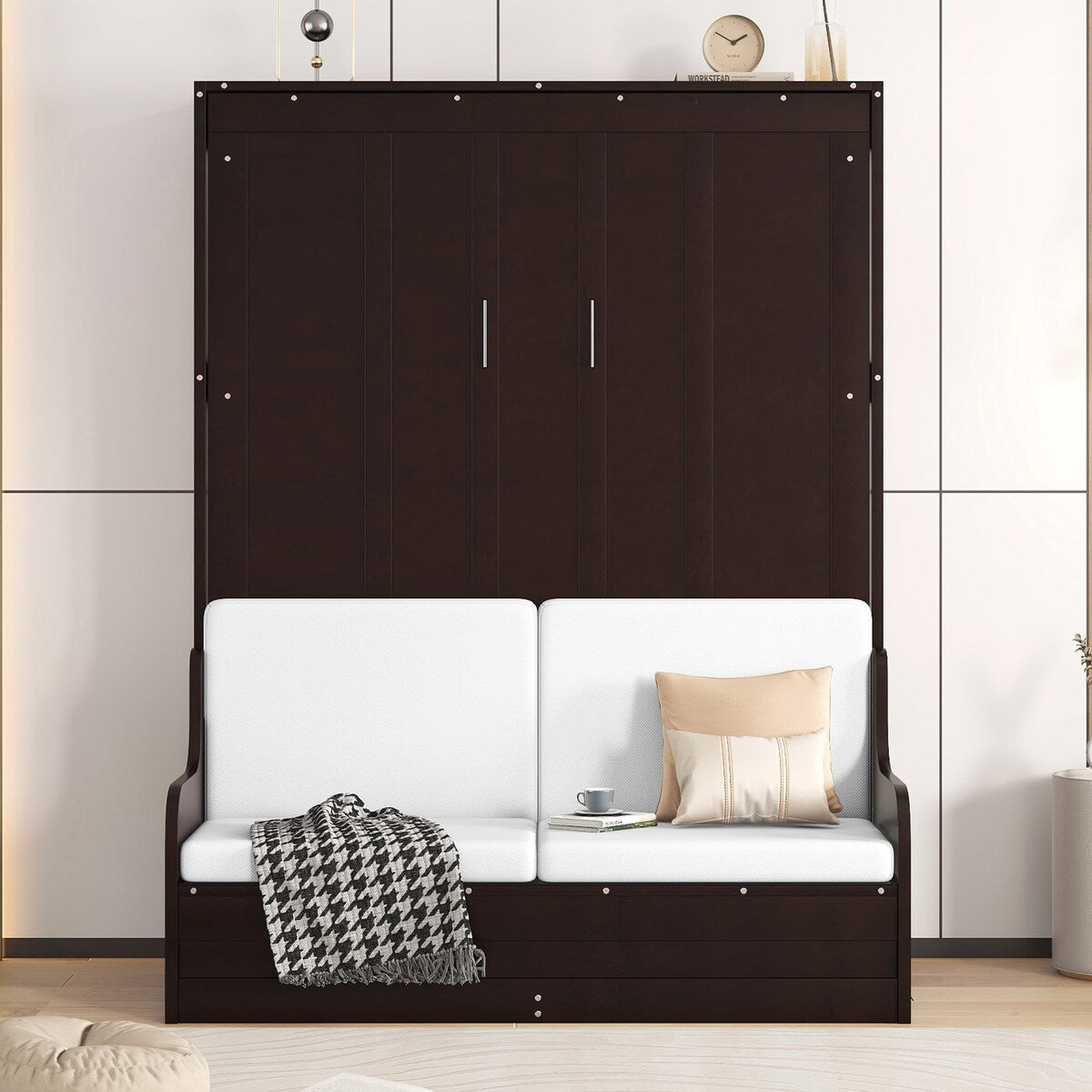 Queen Size Murphy Bed Wall Bed with Cushion