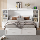 Queen Size Murphy Bed Wall Bed with One Set of Sockets & USB Ports