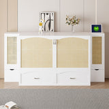 Queen Size Murphy Bed Wall Bed with One Set of Sockets & USB Ports